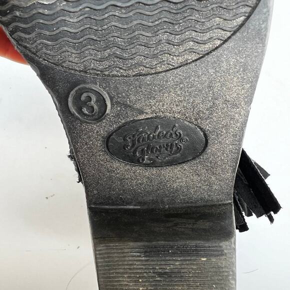 Faded Glory black, fringe, boots, Girls size 3 - Picture 5 of 6